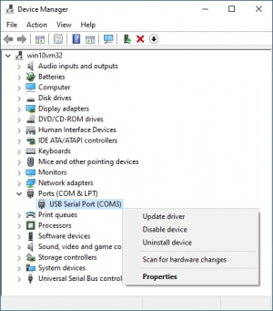 fejlsøgning af seriel kommunikation - korrekt COM-port Windows 10