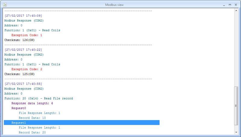 Leggi i dati Modbus