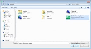 Open the required monitoring session file