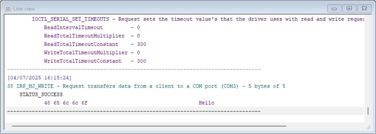 RS232 Analyzer - Line View
