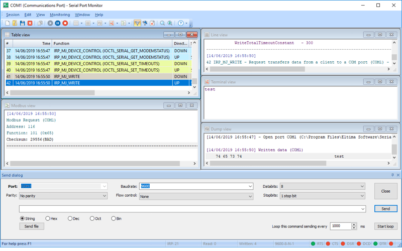 Pré-visualização do Serial Port Monitor